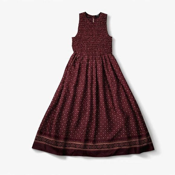 Madewell Dresses & Skirts - Madewell The Melody Smocked Midi Dress In Daisy Print M Dusty Plum Cotton Poplin